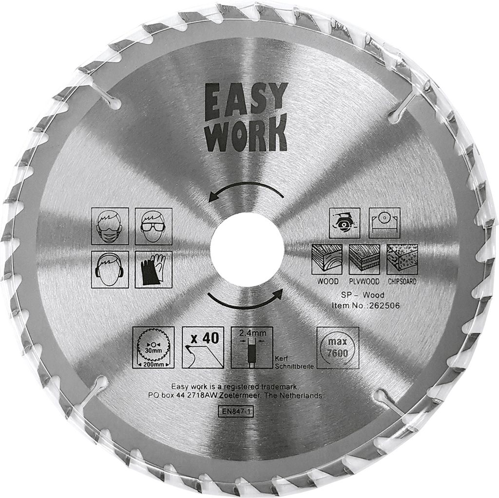 Easy Work 73615 Kreissägeblatt, Ø 180 mm, 40 Zähne, silber