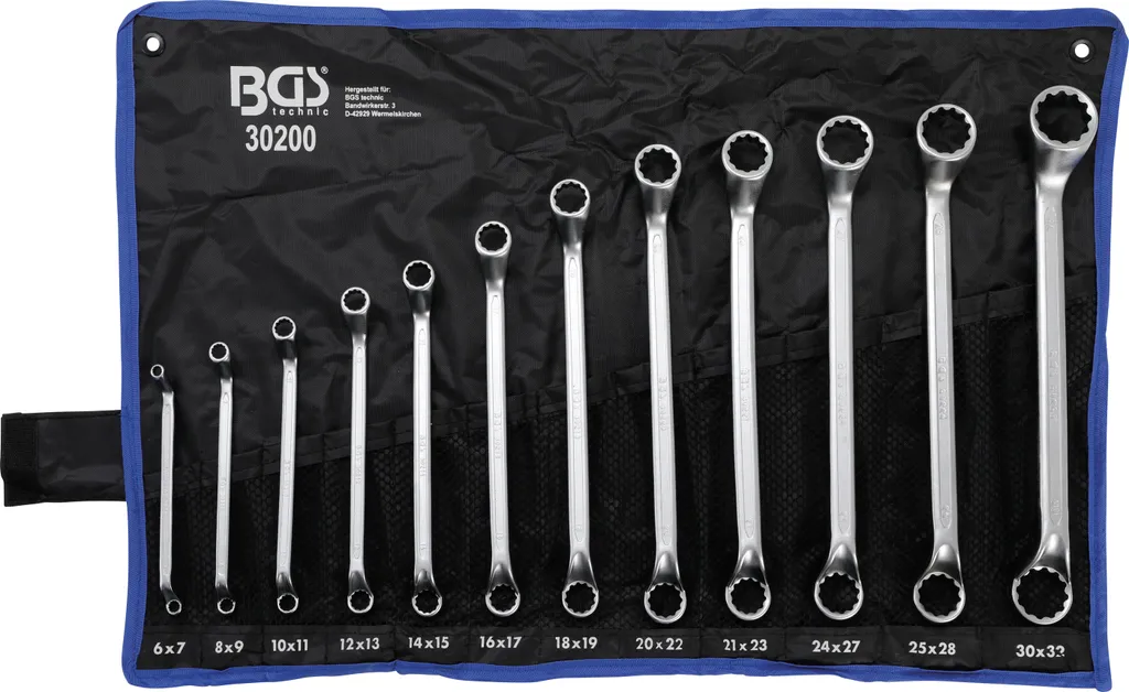Clés polygonales BGS 30200 en acier Chrome-Vanadium de 6 à 32 mm