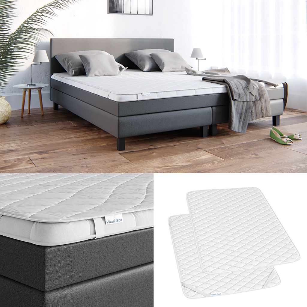Vitalispa Matratzenschoner , 140 x 200 cm Versteppung, Weiß Produktbild 2