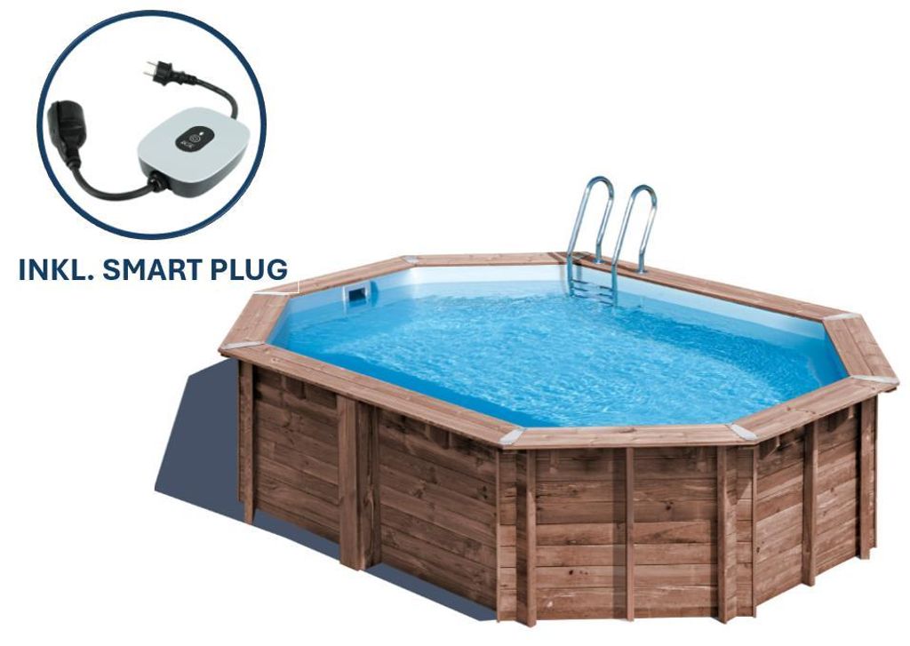 GRE Holzbecken oval Modell Bambu 2  535 x 335 x 136 cm, Produktbild 