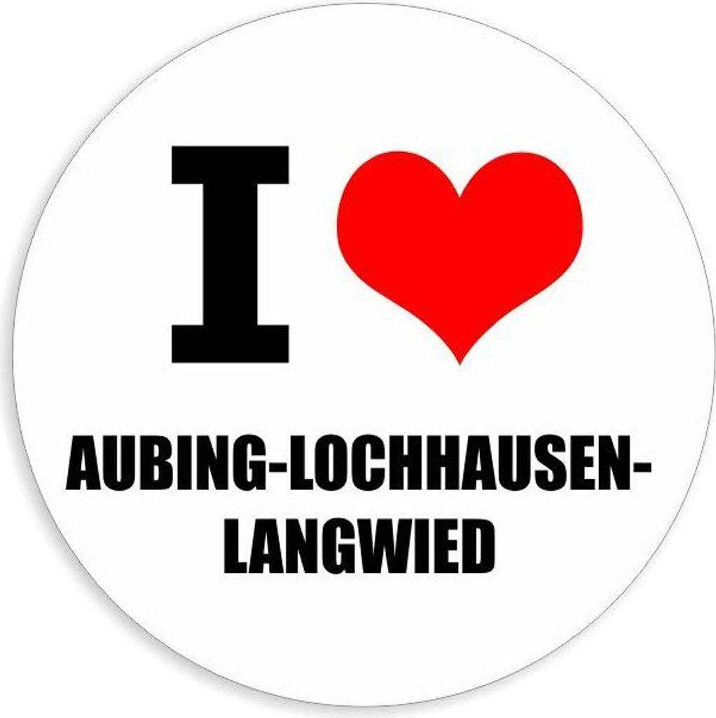 Kiwistar - Autoaufkleber - 5x5 cm - außen klebend - I love Aubing-Lochhausen-Langwied für Auto, Laptop, Fahrrad, LKW, Motorrad Aufkleber mehrfarb...