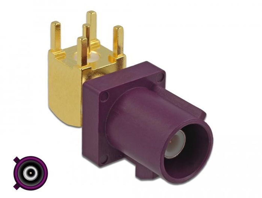 FAKRA D Stecker 90° PCB vergoldet Platinenmontage