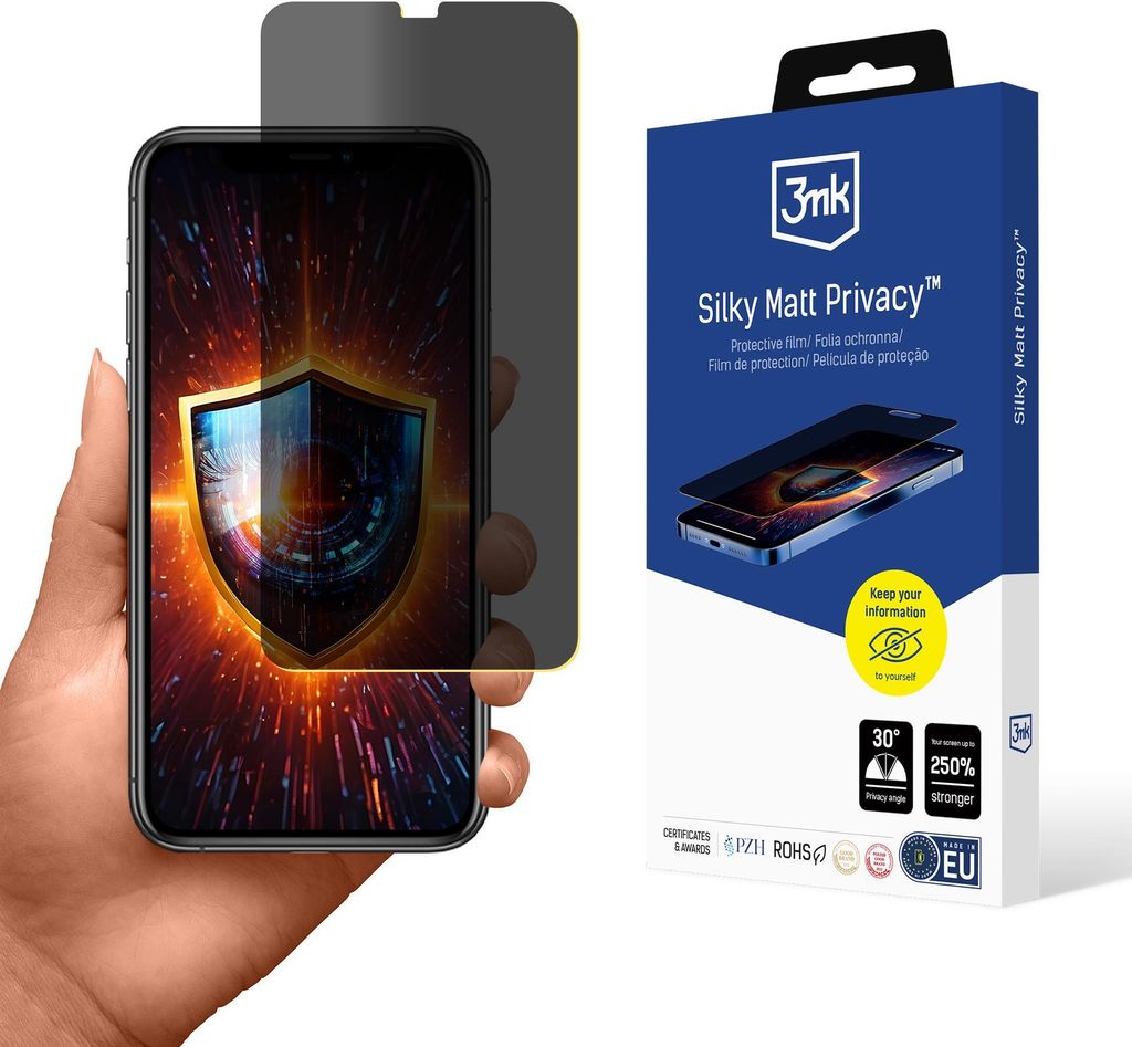 3mk Display Schutzfolie Privatisierung Film Handyfolie Silky Matt Privacy für Apple iPhone Xs Max Self-Heal