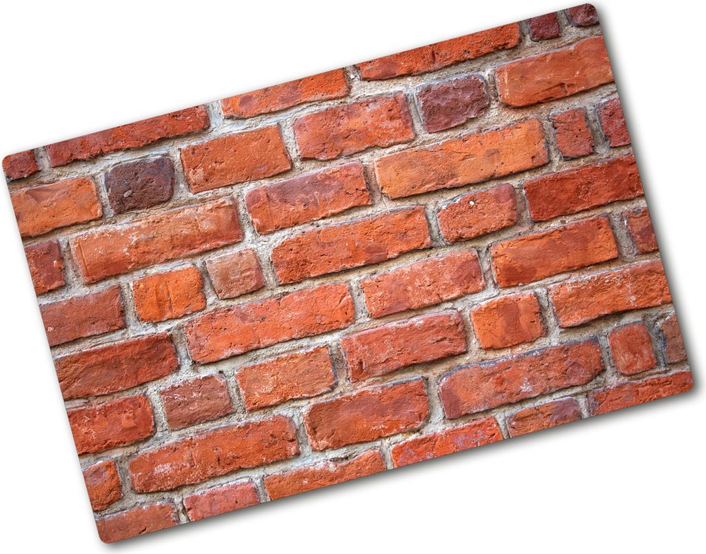 Tulup Glas Herdabdeckplatte - 80x52 cm - Glaskeramikkochfeld-Abdeckung Spritzschutz Glasabdeckplatte - Einteilig - Sonstige - Backsteinmauer - Rot