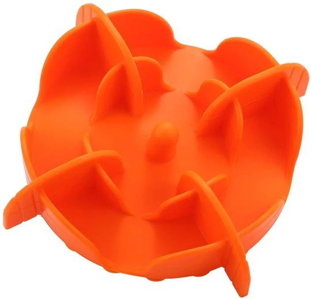 Gamelle anti-glouton orange découpable pour chiens et chats - Taille L