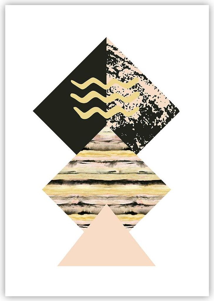 Poster - Poster ohne Rahmen - Abstraktion Diamant Gürtel - 70x100 cm - Wand Bild - Wanddeko - Wandbilder - Kunstposter - Wandposter - Bilder - Kun...