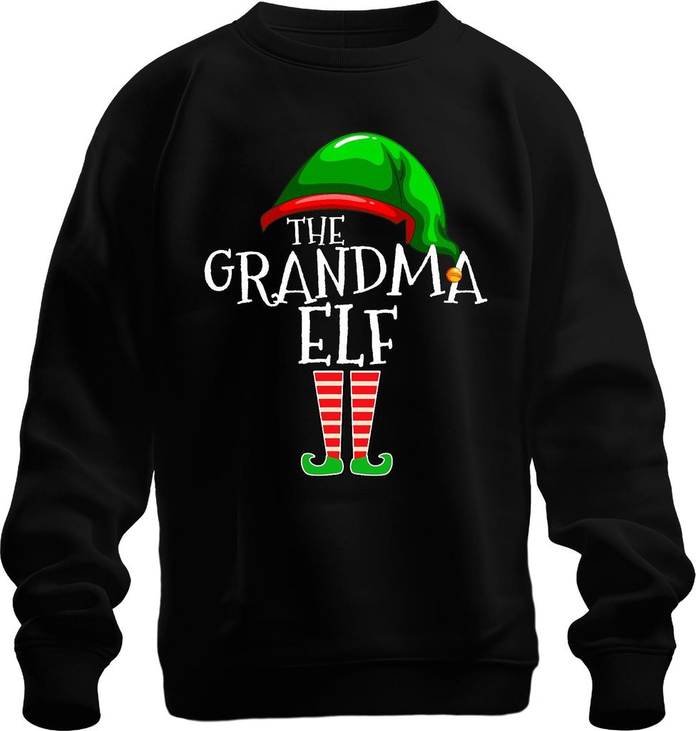 The Grandma Elf Weihnachten Oma Geschenk gestreifte Beine lustig Uni Sweatshirt Pullover, Schwarz, S