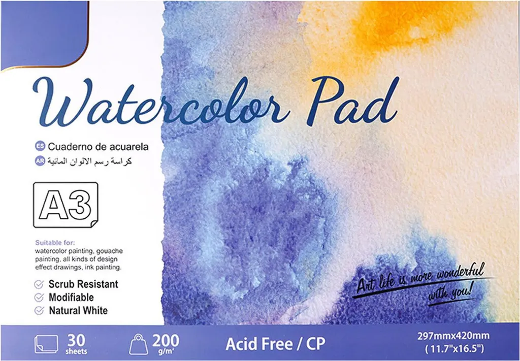 Papier aquarelle coton SC06-A3 carnet de croquis 200g 30 feuilles art