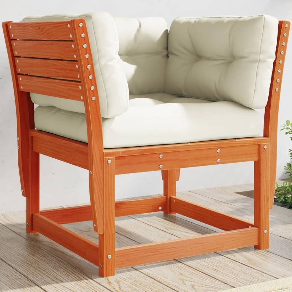 Maison Exclusive - Gartensofa mit Armlehnen und Kissen Braun Massivholz Kiefer