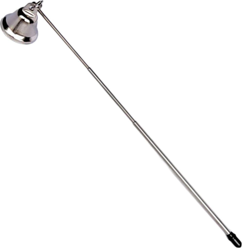 Glockenkerzenlöscher mit Teleskopgriff, drehbarem Metall-Teelichtdocht, Flammenlöscher, Kerzenstopper-Werkzeug, universelles Kerzenzubehör