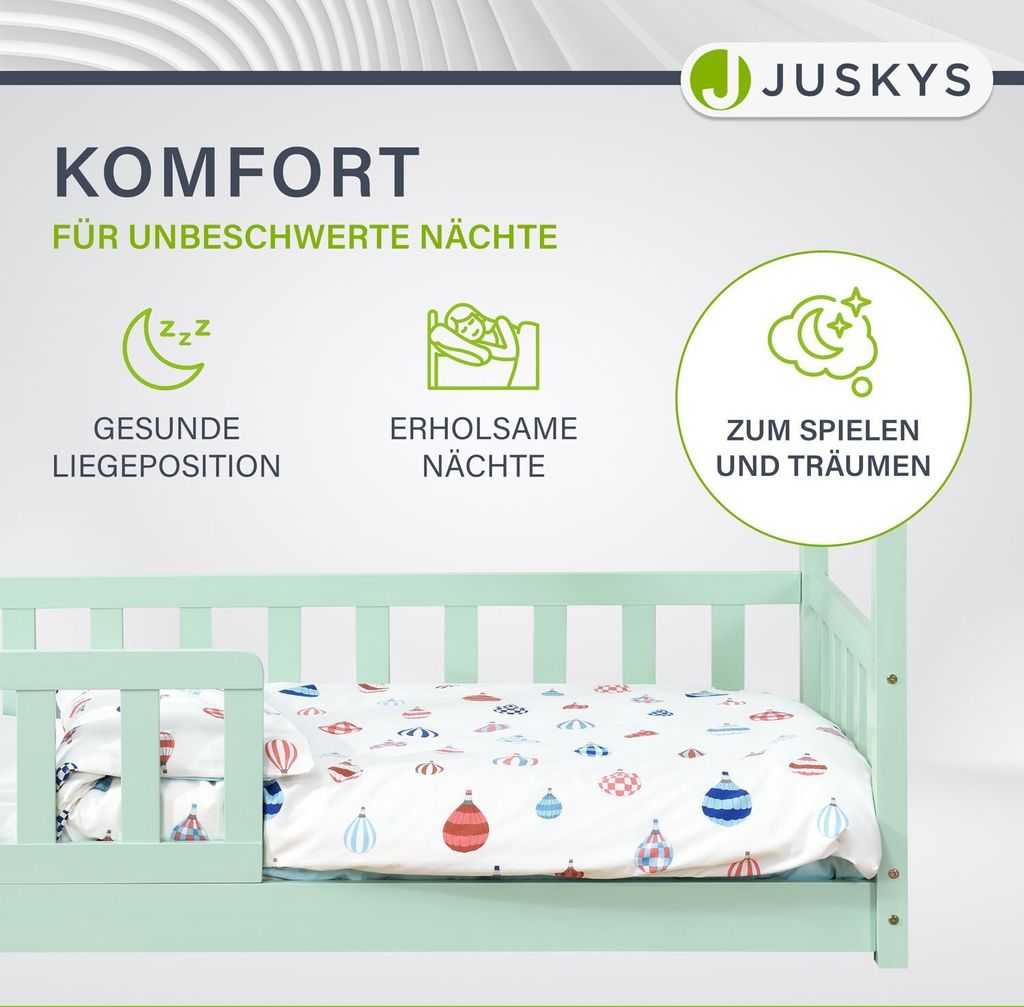 Juskys Kinderbett Marli 80 x 160 cm - Rausfallschutz, Produktbild 7