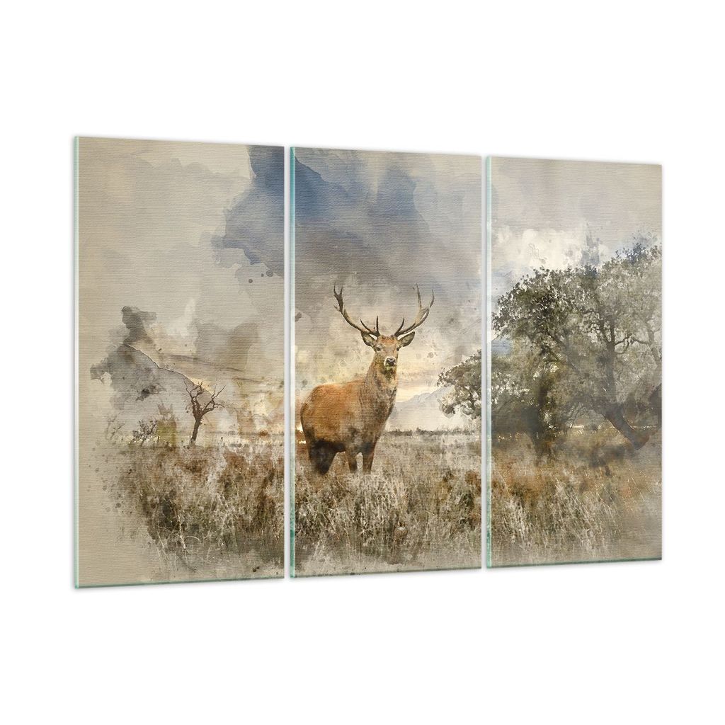 Bilder auf glas - rotwild natur - 165x110cm - Glasbilder - Wandbilder - Kunstdruck - zum Aufhängen bereit - Wanddekoration aus Glas - Glas Bilder ...