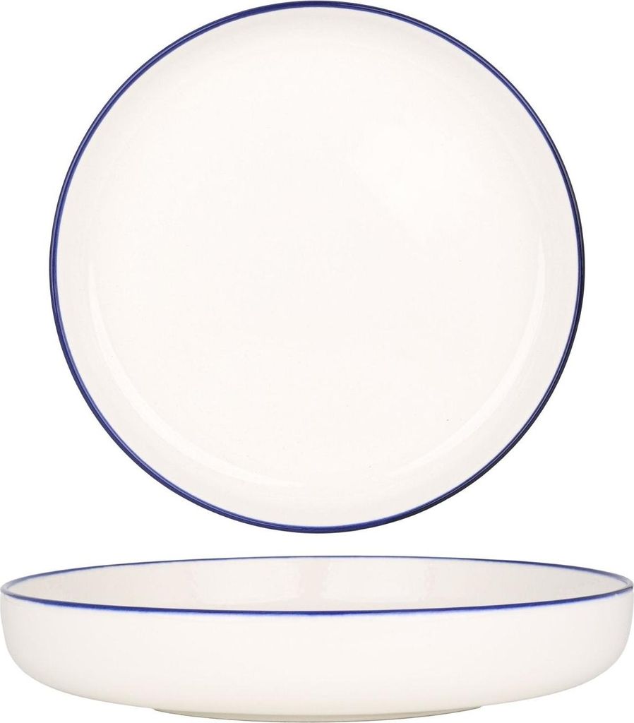 Rinart Tiefe Teller - Blue Edge - Porzellan - 22 cm (800cc)
