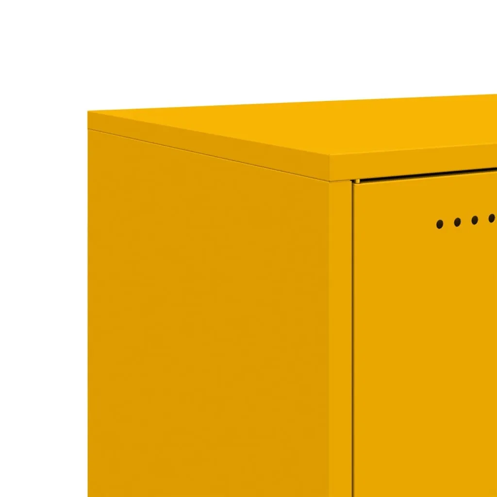 Meuble TV en acier jaune moutarde petit espace buffet bas de style - 9