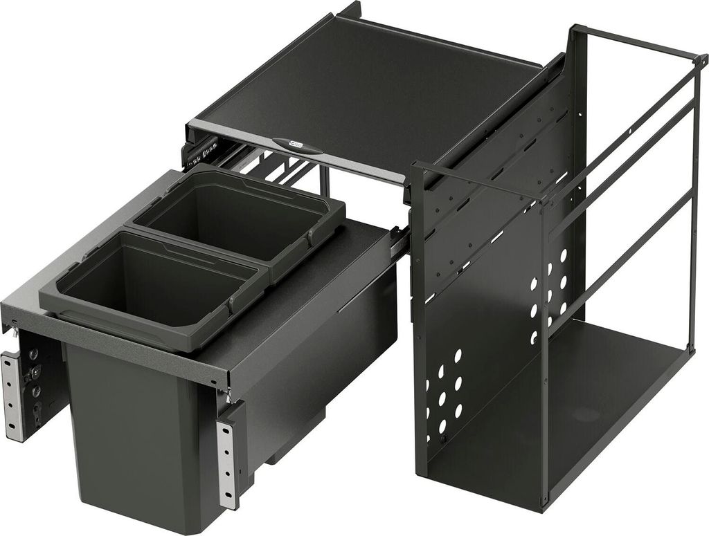VS ENVI Water Einbau Abfallsammler mit 2x 10l Mülleimer 562x488x508mm lavagrau