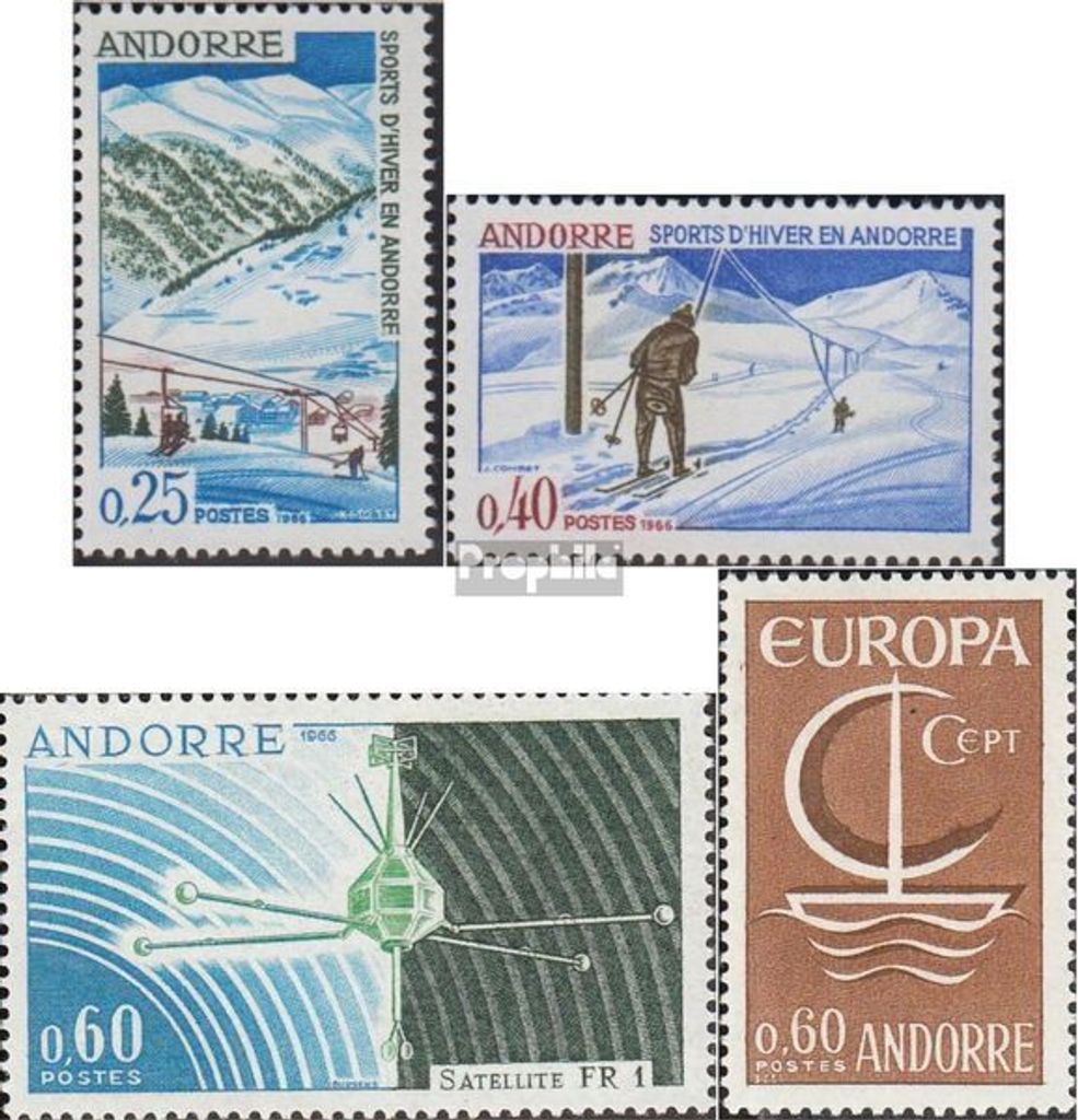 Briefmarken Andorra - Französische Post 1966 Mi 195-198 Produktbild 