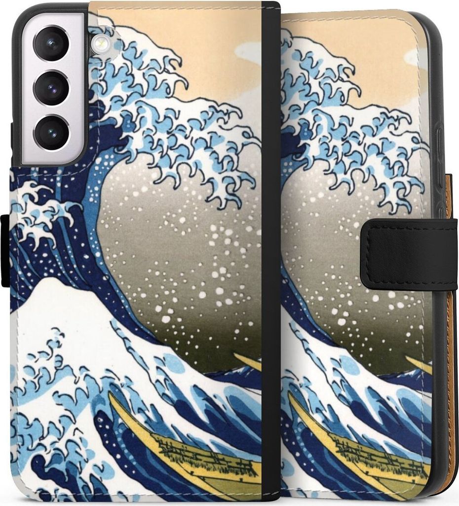 DeinDesign Klapphülle für Samsung Galaxy S22+ Handytasche Lederhülle Tasche Katsushika Hokusai Kunst Die große Welle vor Kanagawa