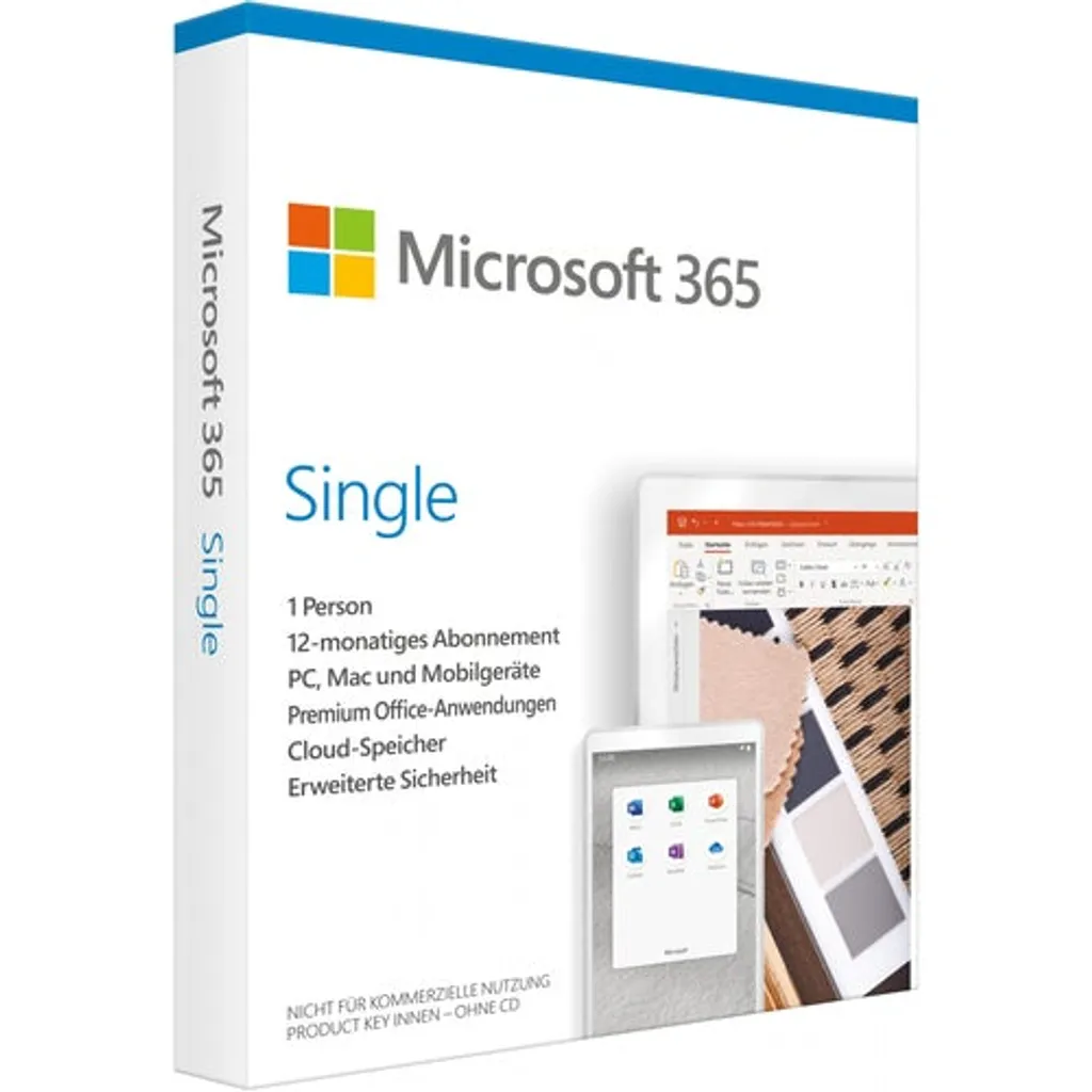 Abonnement Microsoft Office 365 Single pour PC Mac et Mobile - 1 an - 16