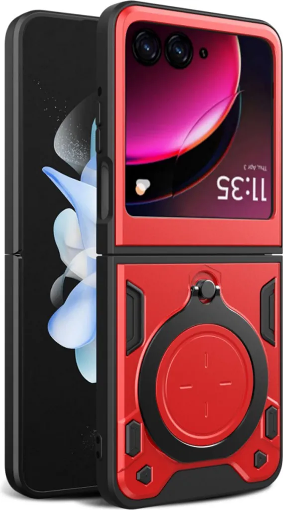 Cover Motorola Razr 50 Rugged Rossa - Protezione Anti-Caduta Doppio Strato