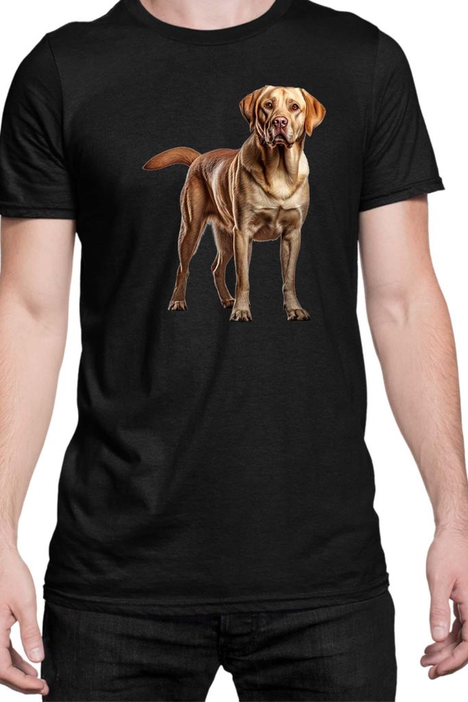 Herren T-Shirt Dogs Breeds Labrador Retriever Dog Breed 005, Man XL / Schwarz