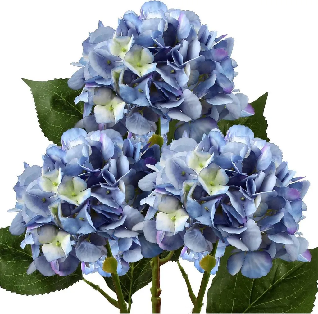Fleurs artificielles hortensias rouges 53cm lot de 3 tiges réalistes