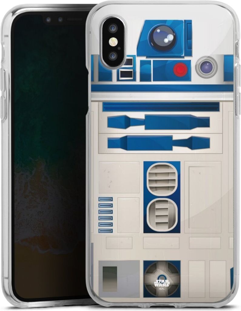 DeinDesign Handyhülle für Apple iPhone Xs Silikon Hülle Case Smartphone Schutzhülle Fanartikel Star Wars R2D2