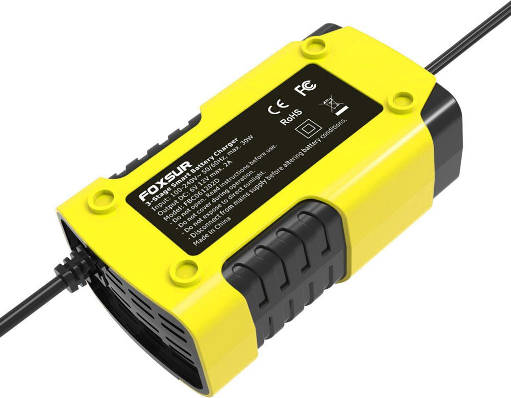 Autobatterie-Ladegeräte 6V/2A 12V/2A Vollautomatische intelligente Batterieladegeräte Wartungsgerät Tragbare Erhaltungsladegeräte Batterie Desu...