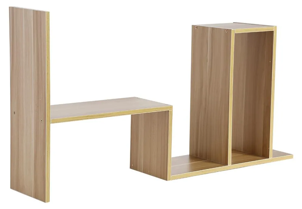 Étagère Bureau Bois avec Rangement Multi-niveaux et Design Compact