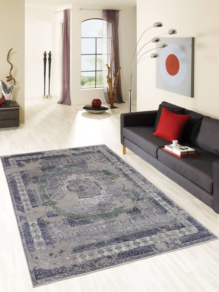 Teppich MAMLOOK | Farbe: Grau; Größe: 170 x 240 cm | strapazierfähig und leicht zu reinigen | Wohnzimmer | Schlafzimmer