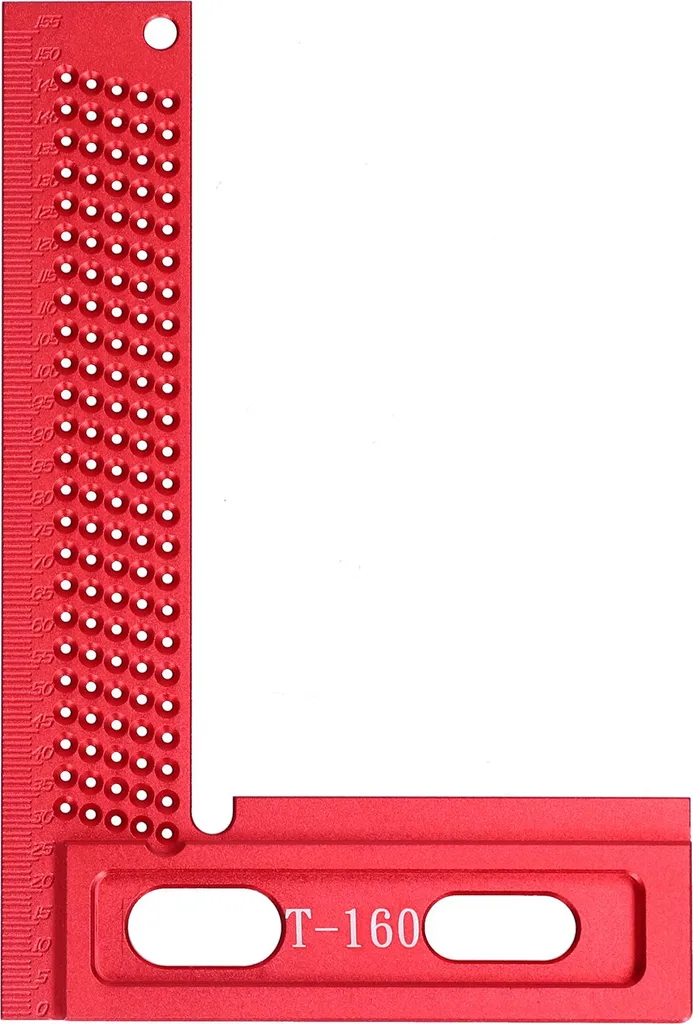 Règle angle droit 90° avec guide de lignes parallèles et fixations en L