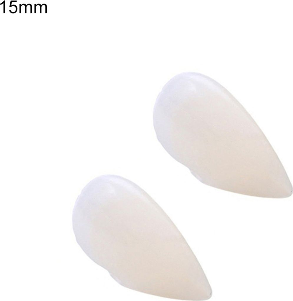 Ein Paar Halloween Cosplay Vampire Fangs Werwolf Zähne Kostüm Kostüm Zahnzahn-Weiß ,Größen:15 mm