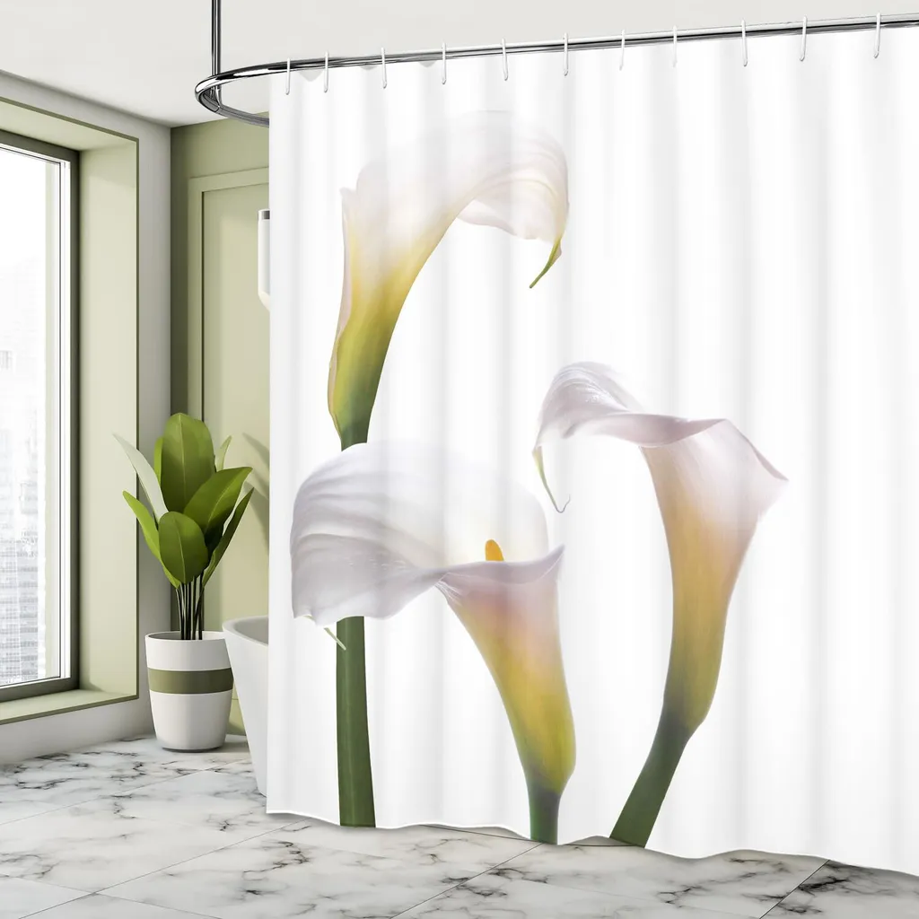 Évitez les fuites d'eau avec ce rideau de douche extra long Lys Calla - 3
