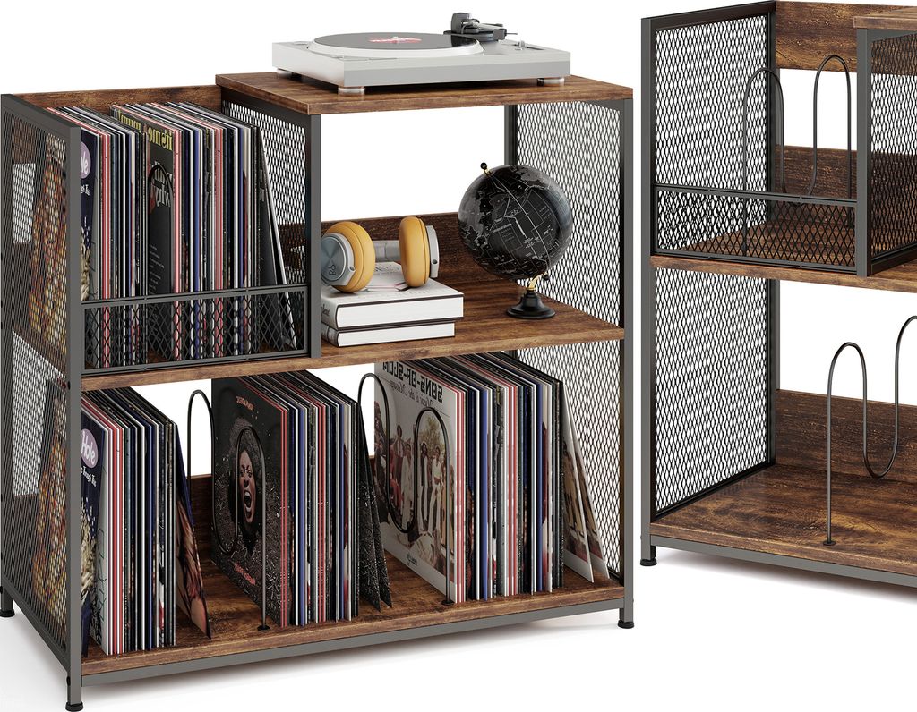 KOMFOTTEU stojan na vinylový gramofón až pre 300 albumov, Obrázok produktu 