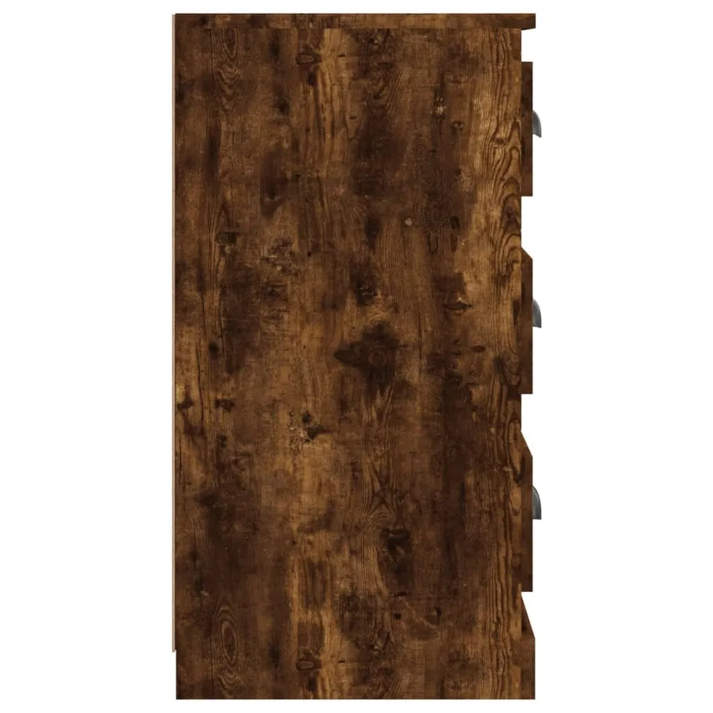 VidaXL Credenza Classica Rovere Fumo – Legno Multistrato, 70x35,5x67,5 Cm – Armadietto Con Ante Per Soggiorno O Ingresso