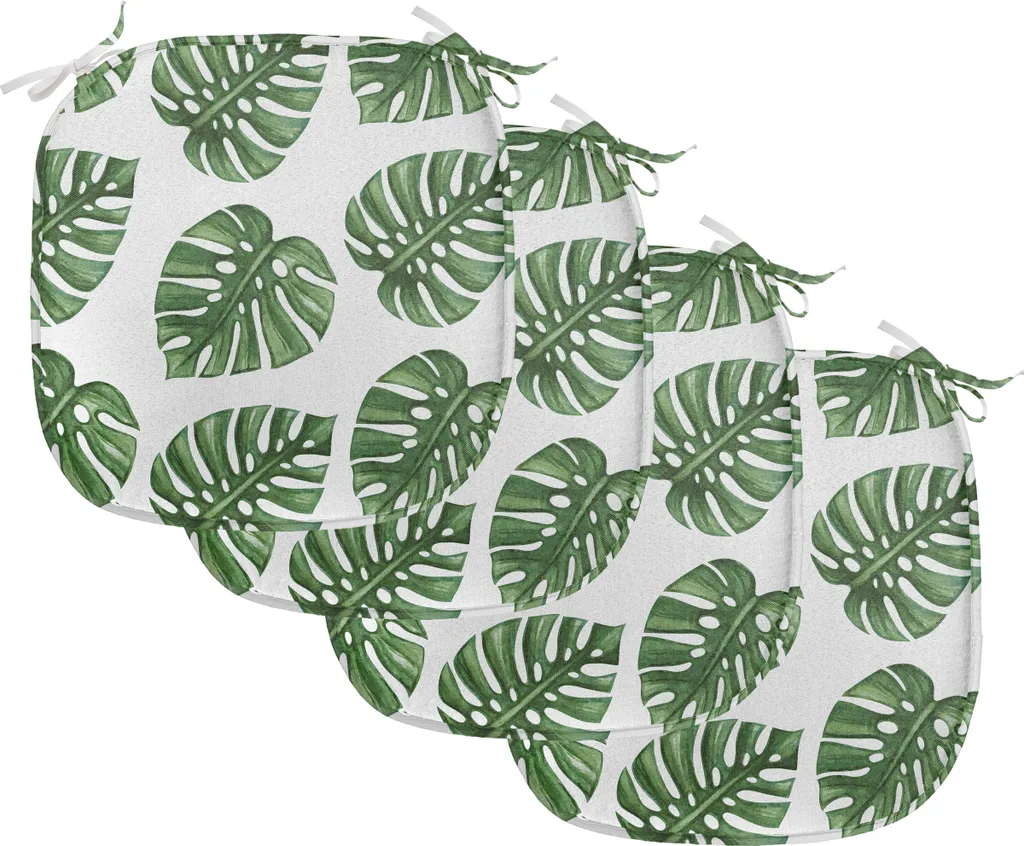 Set 4 Cuscini ABAKUHAUS 40x40 cm - Microfibra Impermeabile Foglie Palma