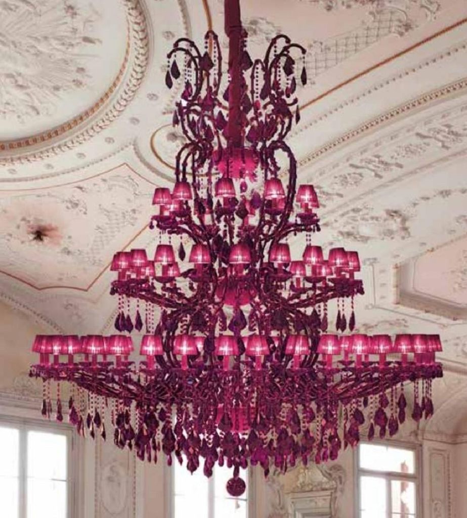 Casa Padrino Lampadario barocco in cristallo viola Ø 290 x Immagine del prodotto 