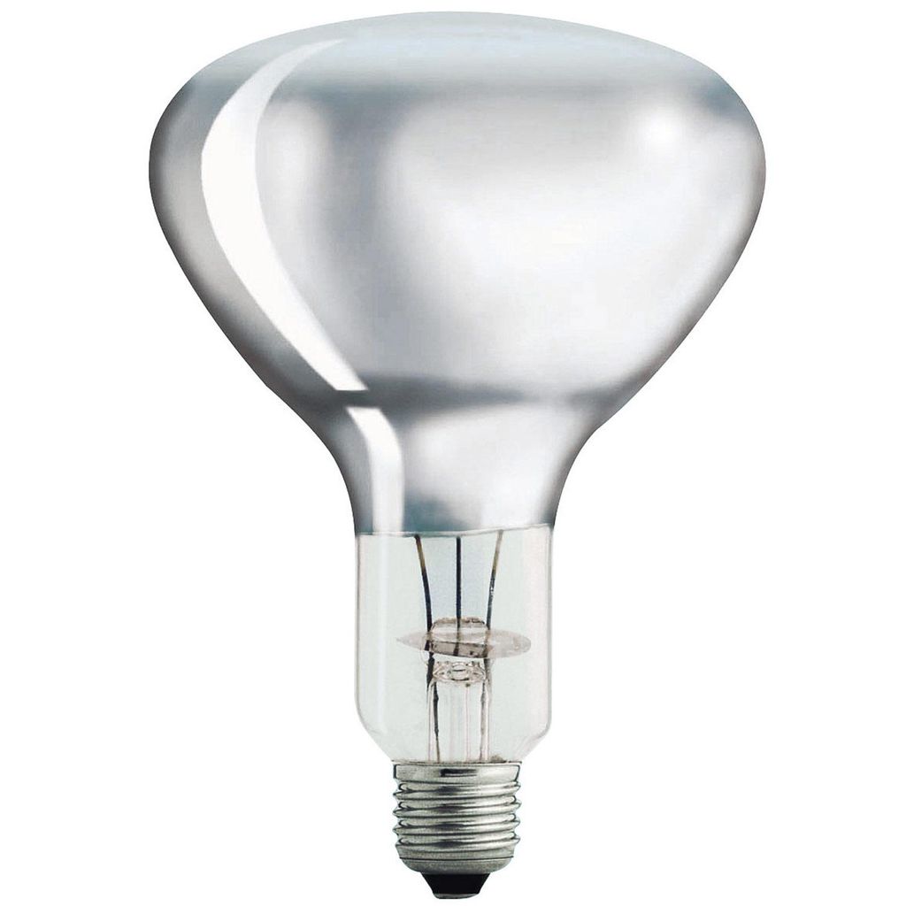A studio shot of a Philips infrared light bulb.
