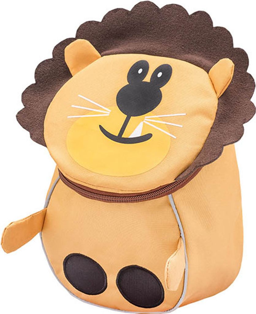 Belmil Kindergartenrucksack mit Brustgurt und Namensschild für 1-3 Jährige/Jungen - Mädchen / 4 L/Gelb/in Tierform: Löwe (305-15 Mini Lion)