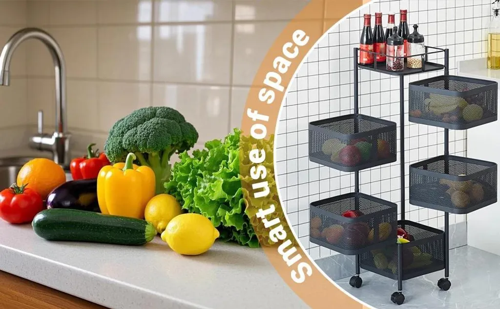 Meuble de rangement mobile 5 étages pour optimiser les petits espaces - 9