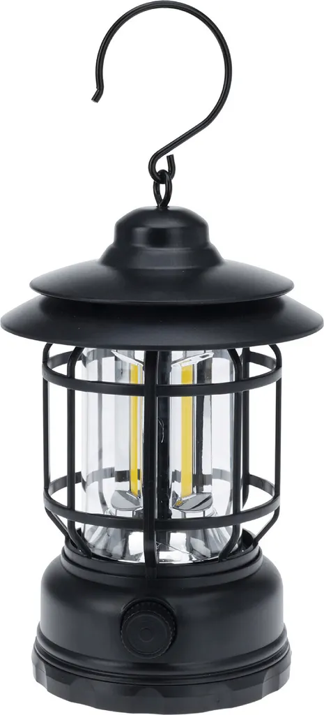 Lanterne de camping LED anti-panne de courant - Lampe USB noire 12cm