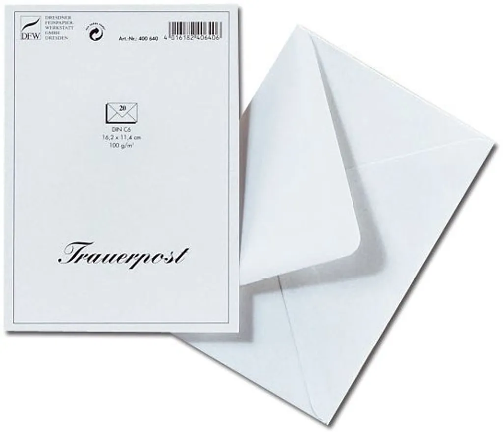 Enveloppes de deuil opaques C6 - Solution discrète pour courriers