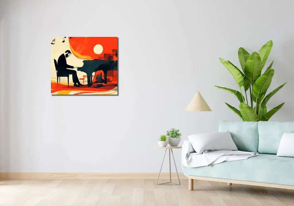 Image 70 x 60 cm Pianiste - Impression Haute Qualité Grand Format Art