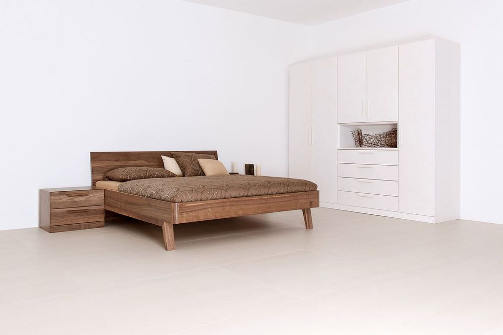 Doppelbett Cortina 200 x 200 cm in Fichte Natur ohne Kopfteil