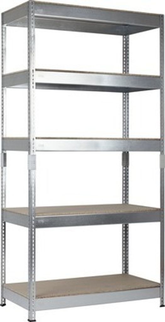 Steck-Grundregal Schulte verzinkt 200x100x50 cm 5 Holzböden geteilte Winkelprofile Tragkraft 1500 kg