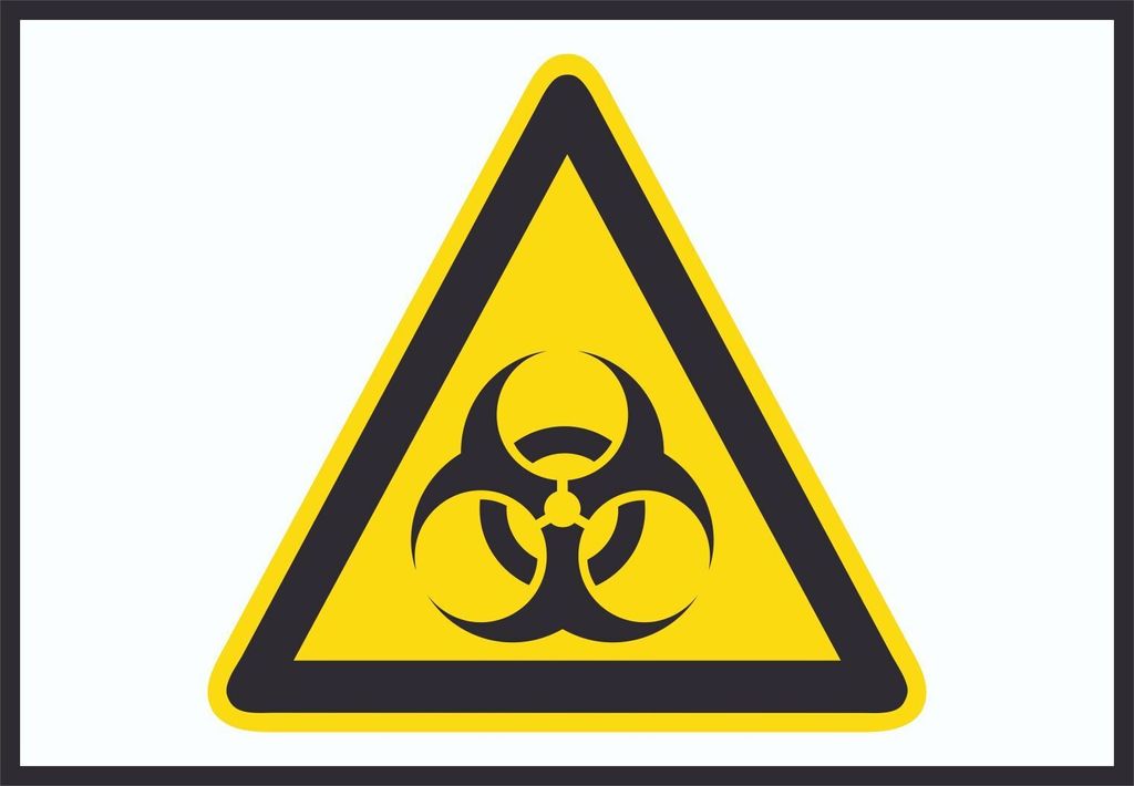 Achtung Biogefährdung Symbol A2 Rückseite selbstklebend Schild