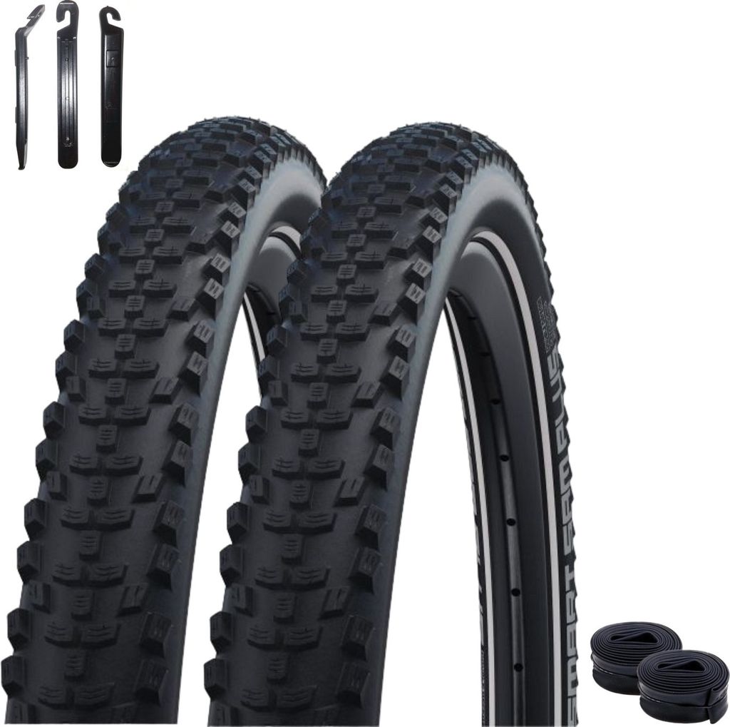 maxxi4you 2 x Schwalbe Smart Sam Plus DD ADDIX Performance Line Schwarz/Reflex 60-584 (27.5 x 2.35") + 2 x Schwalbe Schläuche SV19 inkl. maxxi4you...
