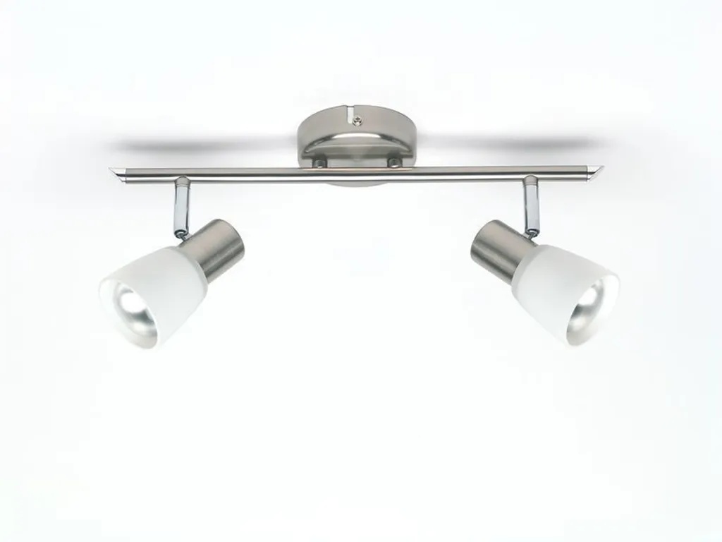 BRILLIANT Luca Faretto da Soffitto 2 Luci E14 | Design Cromo e Bianco