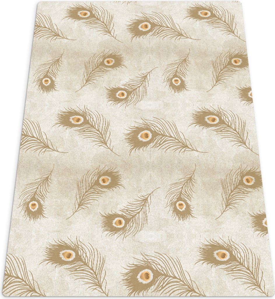 Matte - Stuhlmatte - 100x70 cm - Bodenschutzmatte - Bürostuhlunterlage - Zusammensetzung von Pfauenfedern