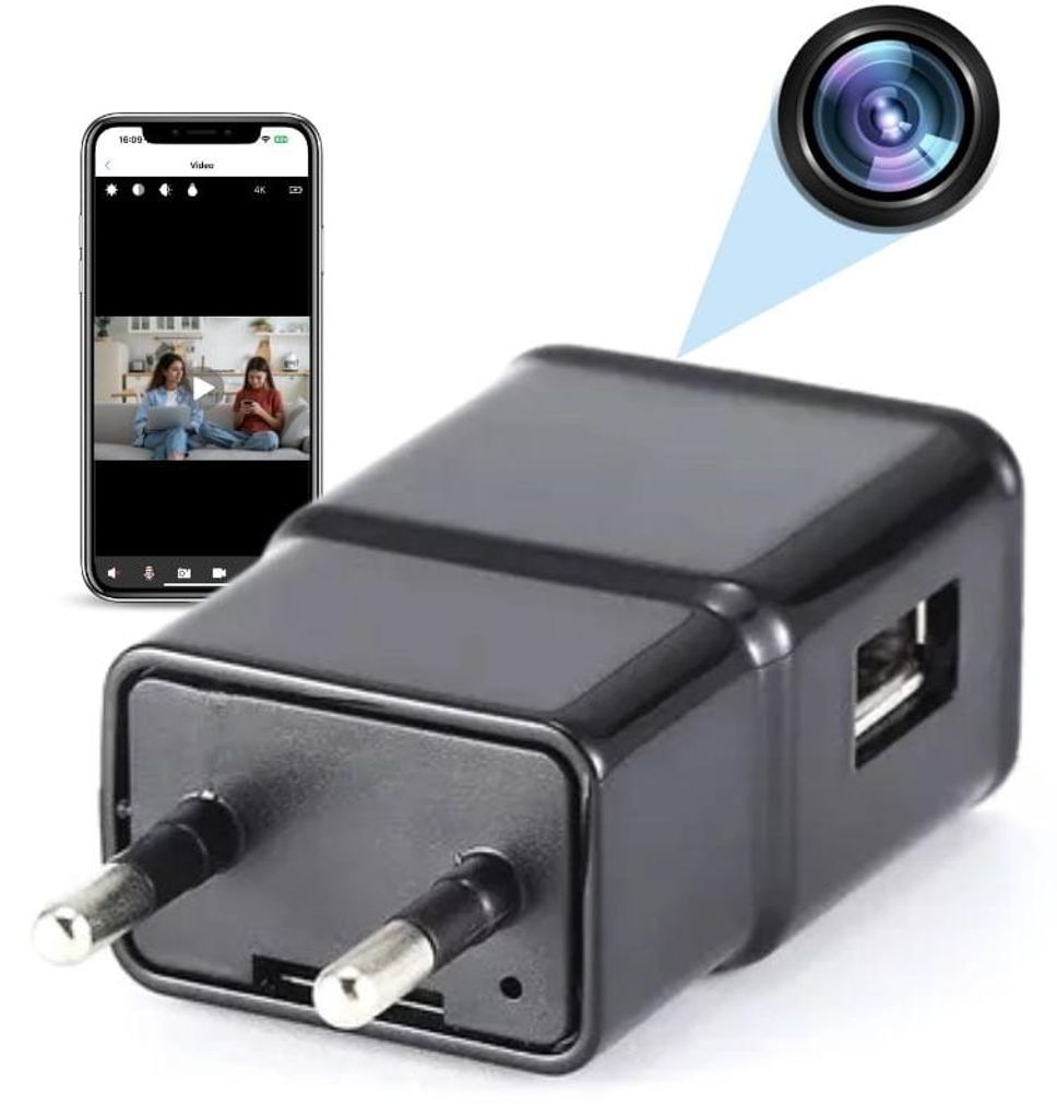 Mini Fotocamera Caricabatterie USB iUni IP1000, Wi-Fi, Immagine del prodotto 