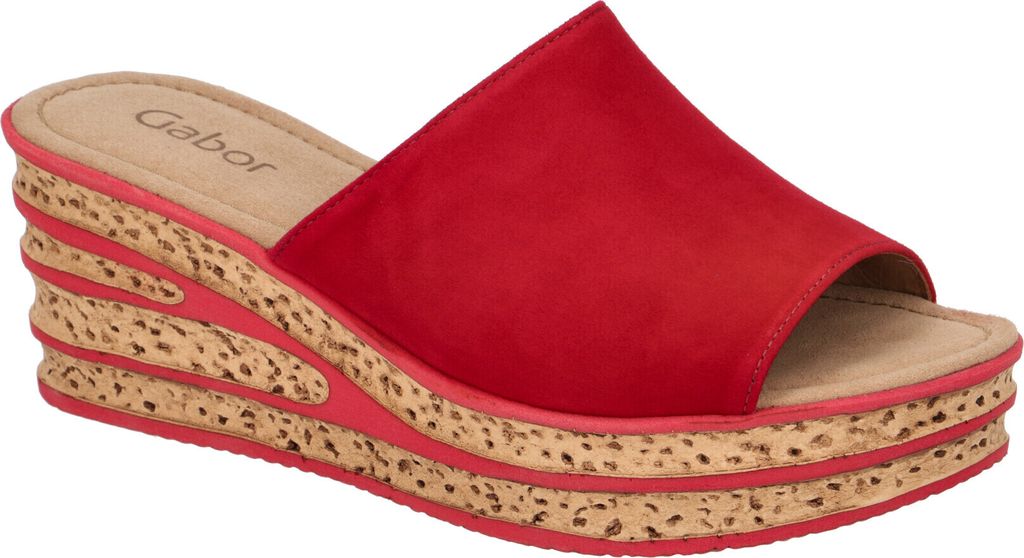 Gabor 24.650 Damenschuhe - bequeme Pantoletten rot Freizeit Produktbild 